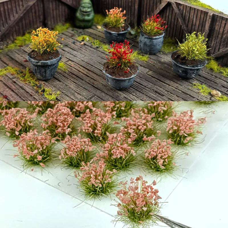 

8MM Miniature Grass/Flower Clusters Model Kits Micro Landscape Ornaments Architecture Sand Table Materials DIY Diorama Accessory