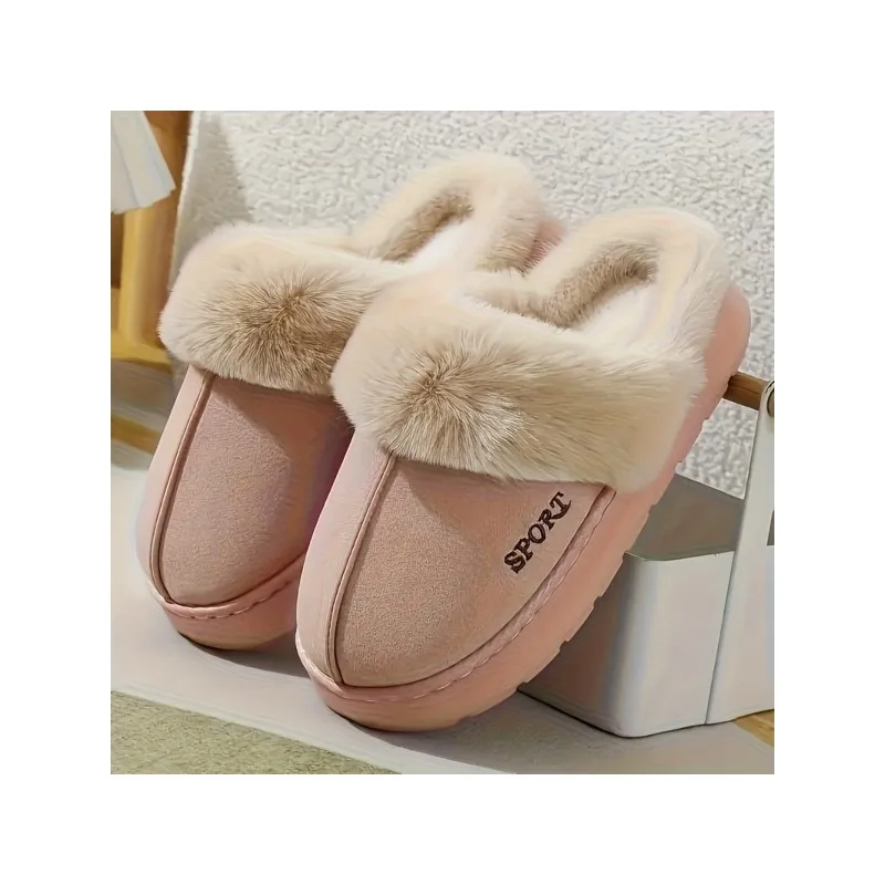 Women's Winter Plush Lined Indoor Outdoor House Slippers with Comfortable Sole Couple Design for Women and Men