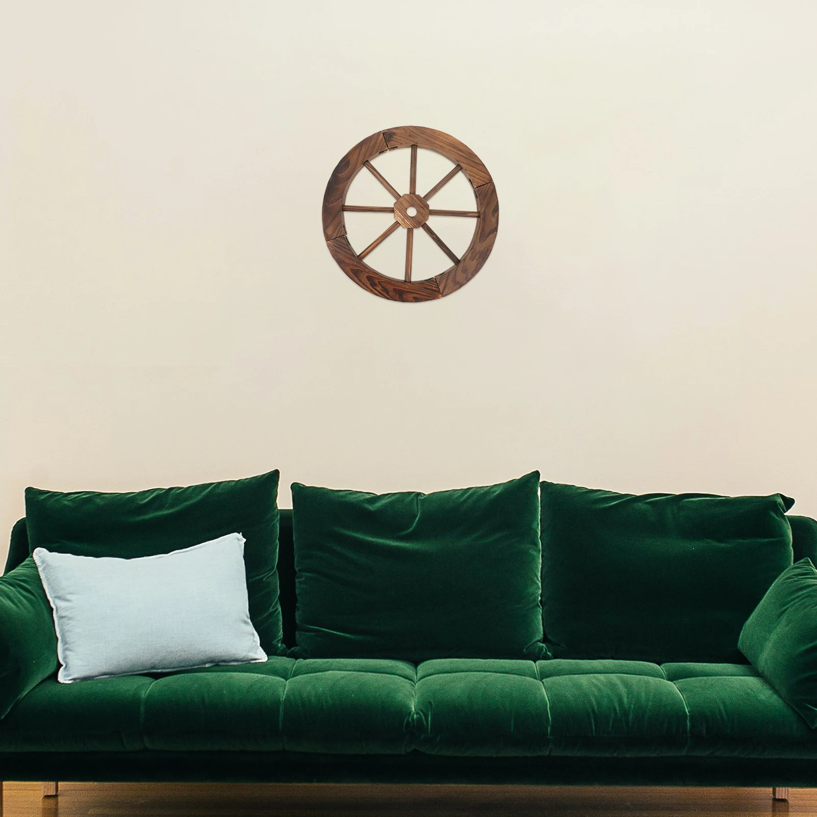 

Rustic Wooden Wheel Wall Decor Wagon Wheel Ornament for Living Room Bedroom Home Decor Vintage Wood Wall Art Indoor Outdoor Use