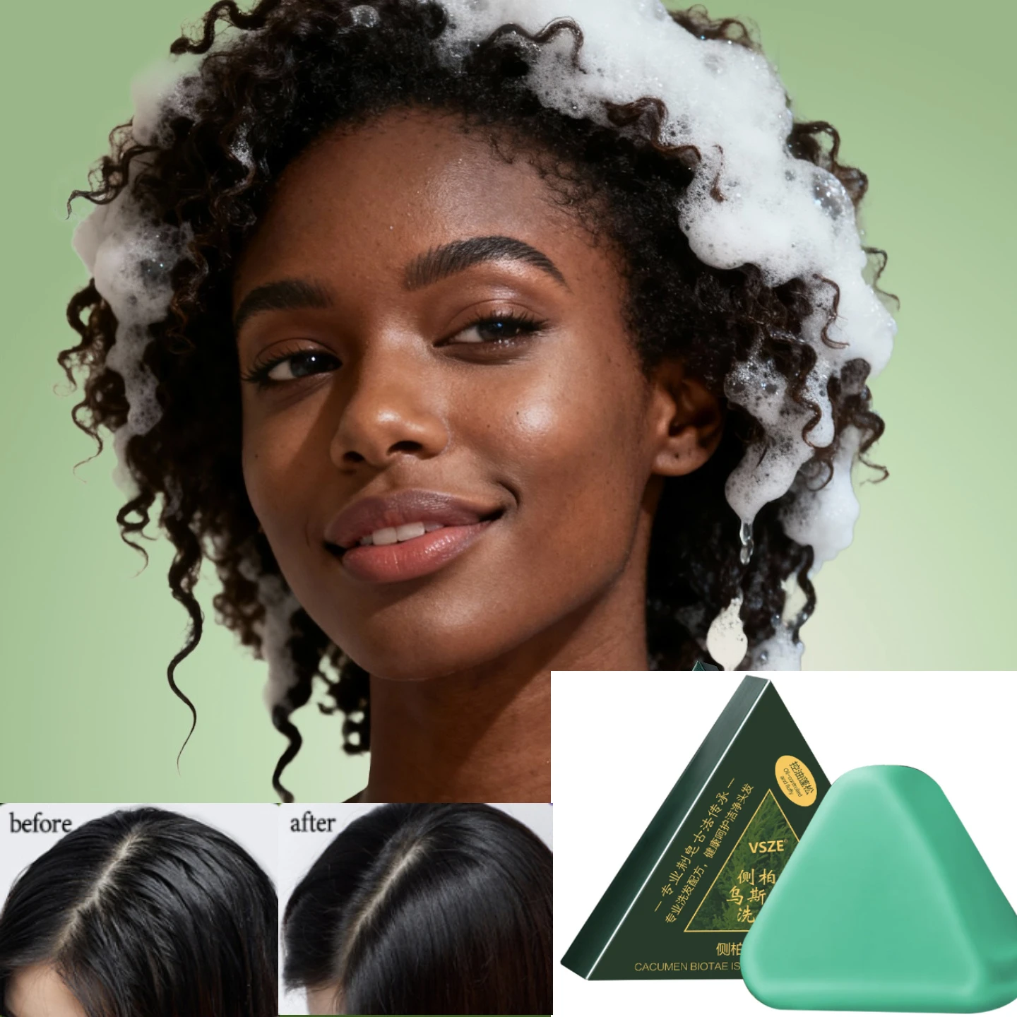 

Natural Herbal Shampoo Soap Usman Grass Handmade Soap Hair Nourishing, Oil Control, Refreshing, Fluffy and Soothing Hair Care