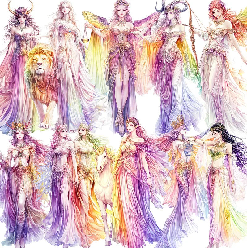 

Наклейки со знаком зодиака, наклейки для рукоделия и скрапбукинга, детские игрушки, книга, декоративные наклейки, канцелярские принадлежности «сделай сам»