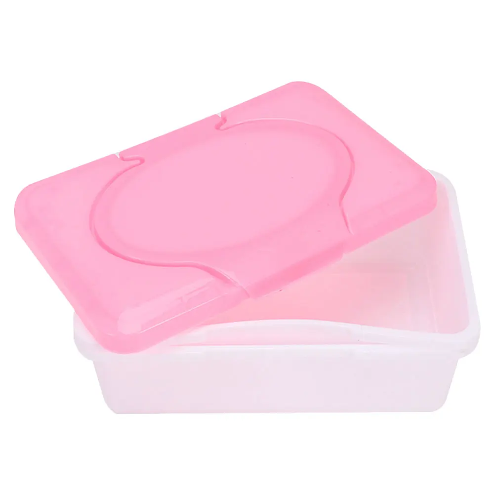 

1pc Refillable Wipe Dispenser With Lid Plastic Wipes Container Reusable Portable Tissue Box Modern Style Small Organizer For