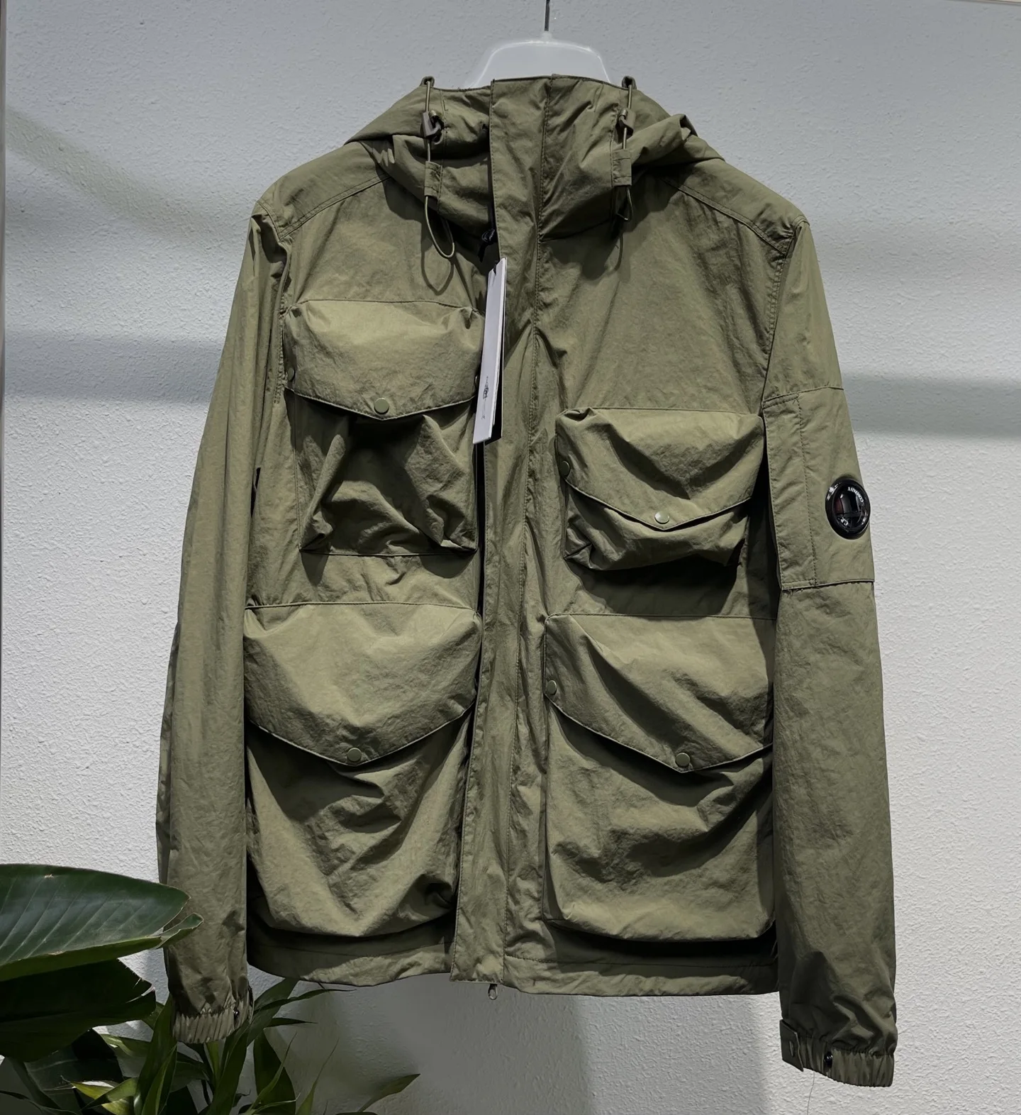 Unisex Outdoor Hooded Jacket CP COMPANY Protective Goggles Multi-Pocket Workwear Coat Nylon Long Sleeve Zipper Closure  ...