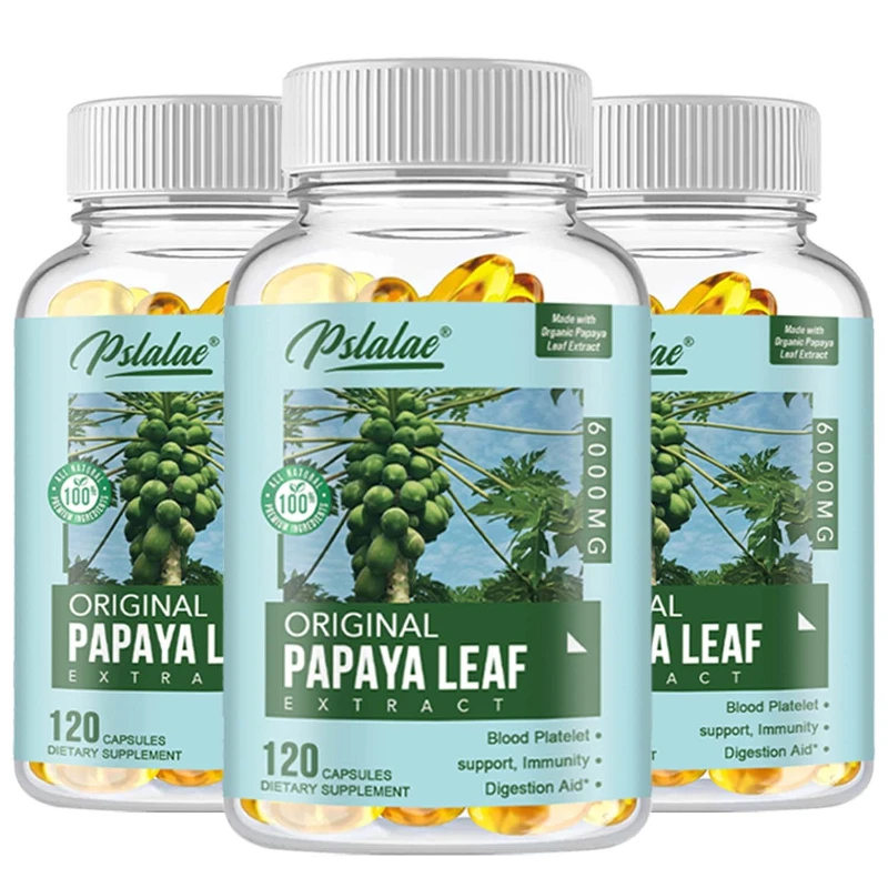 

Papaya Leaf Extract 6000 Mg - Supports Bone Marrow and Spleen Health, Enhances Immunity and Gut Health, and Replenishes Energy