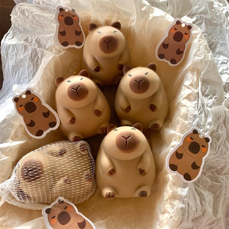 Cute Capybara Squishy Slow Rising Fidget Toy Soft Kawaii Animal Stress Relief Squeeze Toys Birthday Gift Desktop Ornament Decor