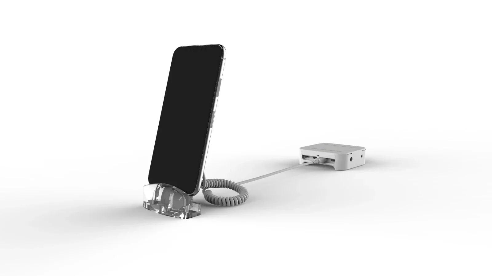 20252 4 6 8 Ports Alarm System Anti Theft Security Device with Charging Cable Acrylic Display Stand for Cell Phone Tablet Laptop