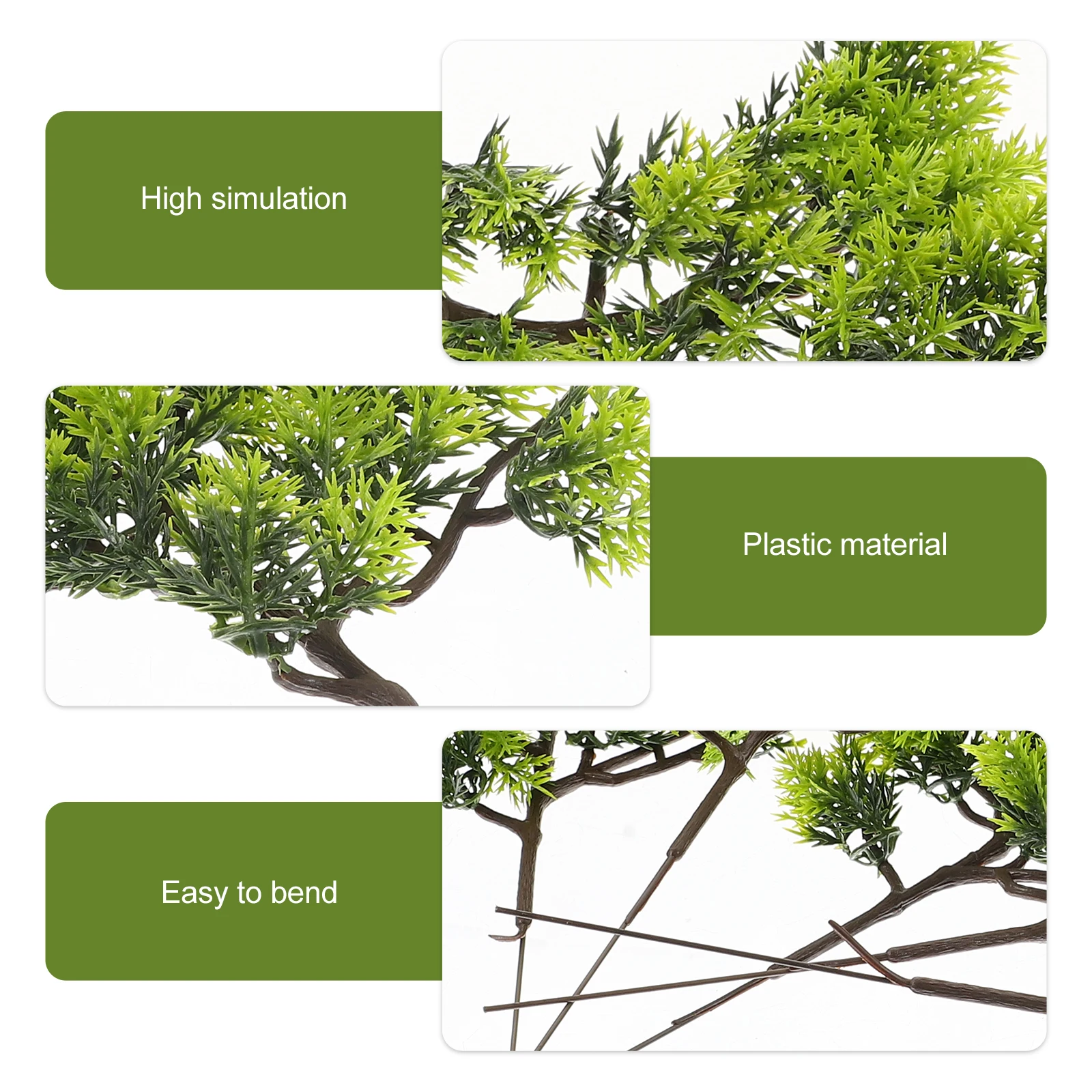 

5 Pcs Pine Tree Branches High Simulation Decorative Christmas Plants Fake Pine Branches Plastic Craft Supplies