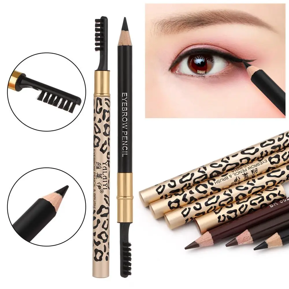 Mode Waterdichte Vrouwen Borstel Wenkbrauwpotlood Make-up Luipaard Eyeliner Wenkbrauw Enhancers Ogen Make-up