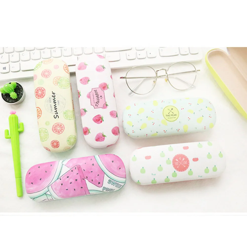

1Pcs PU Cartoon Fruit Pattern Glasses Case Hard Shell Eyewear Protector Lightweight Storage Box Pineapple for Everyday Use