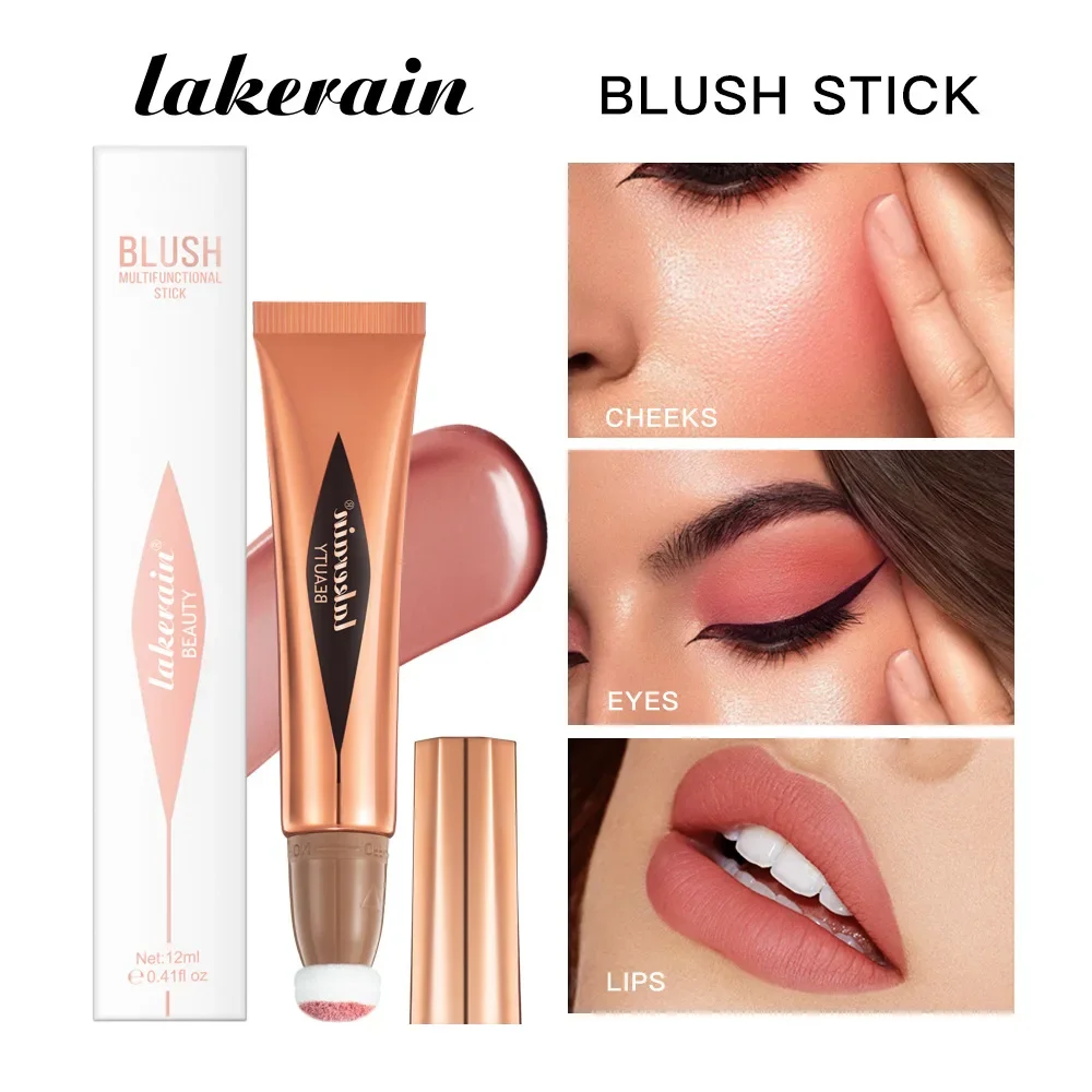 

All-in-One Cream Blush for Cheeks Long Wearing Blendable Makeup Blush Stick for Mature Skin Cheek Tint with Skincare Benefits