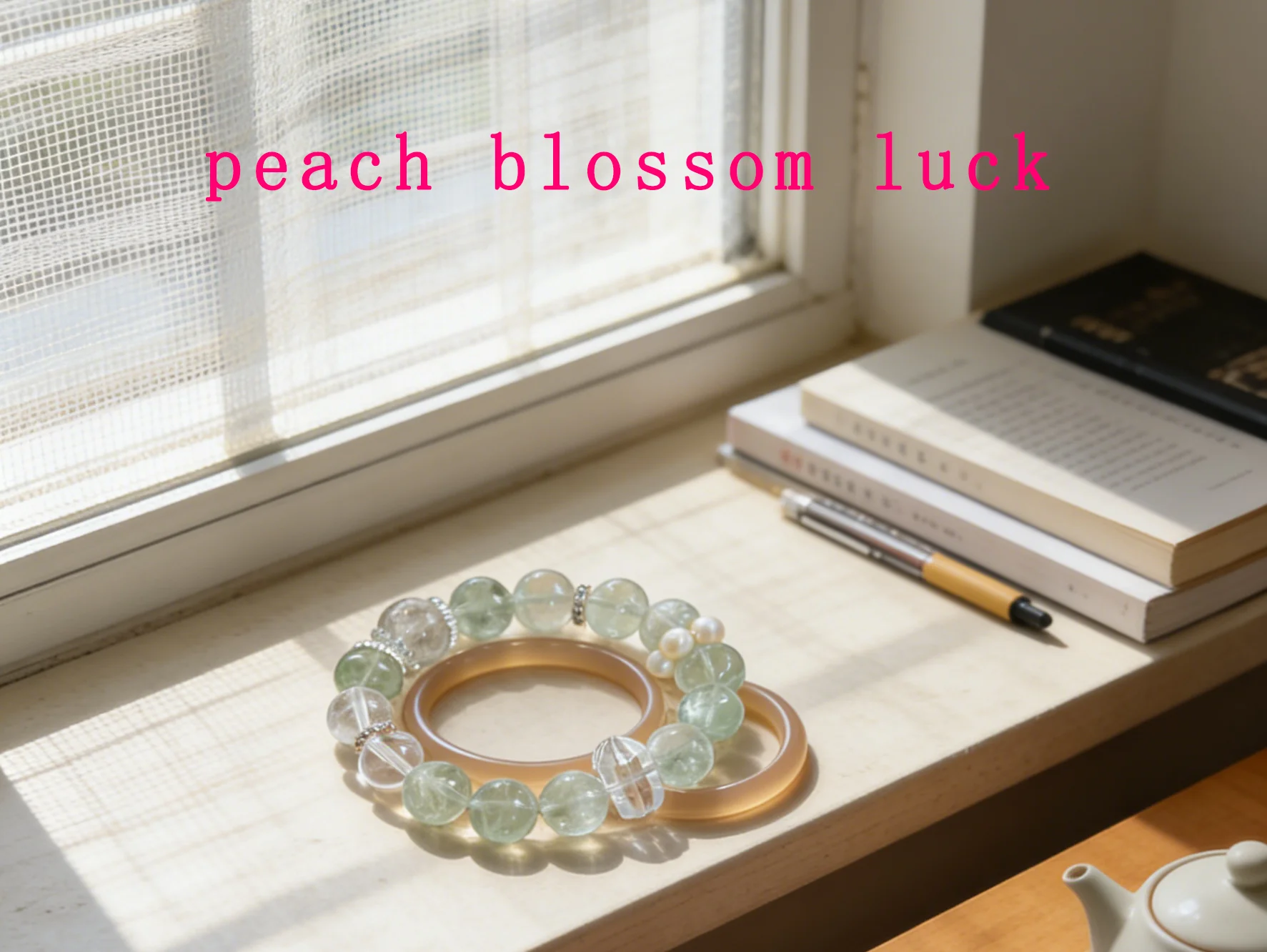 

Stylish Fine Jewelry: Natural Green Crystal Bracelet with White Crystal for Wealth & Luck, Perfect Gift for Her/Girlfriend