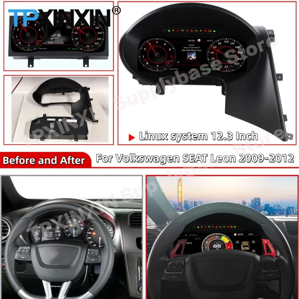 

12.3 Linux system For Volkswagen SEAT Leon 2009-2012 LCD Digital Performance Display Dashboard DenaliDigital Instrument Cluster