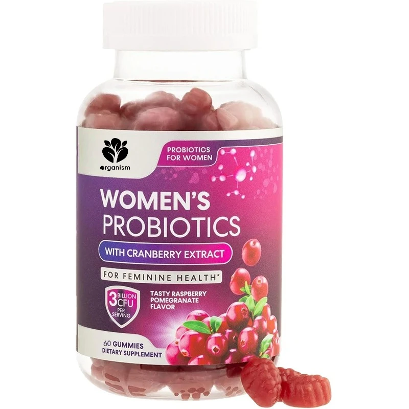

Probiotics and Cranberry Extract -6 premium strains for pH balance and digestive health -60 gummies