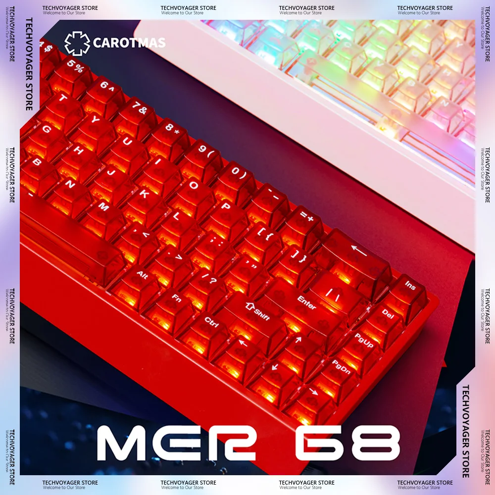 

IROK CAROTMAS Mer68pro Магнитный переключатель Клавиатуры с эффектом Холла Быстрый триггер 0,004 мм Пользовательская проводная игровая клавиатура ПК Киберспорт Подарок