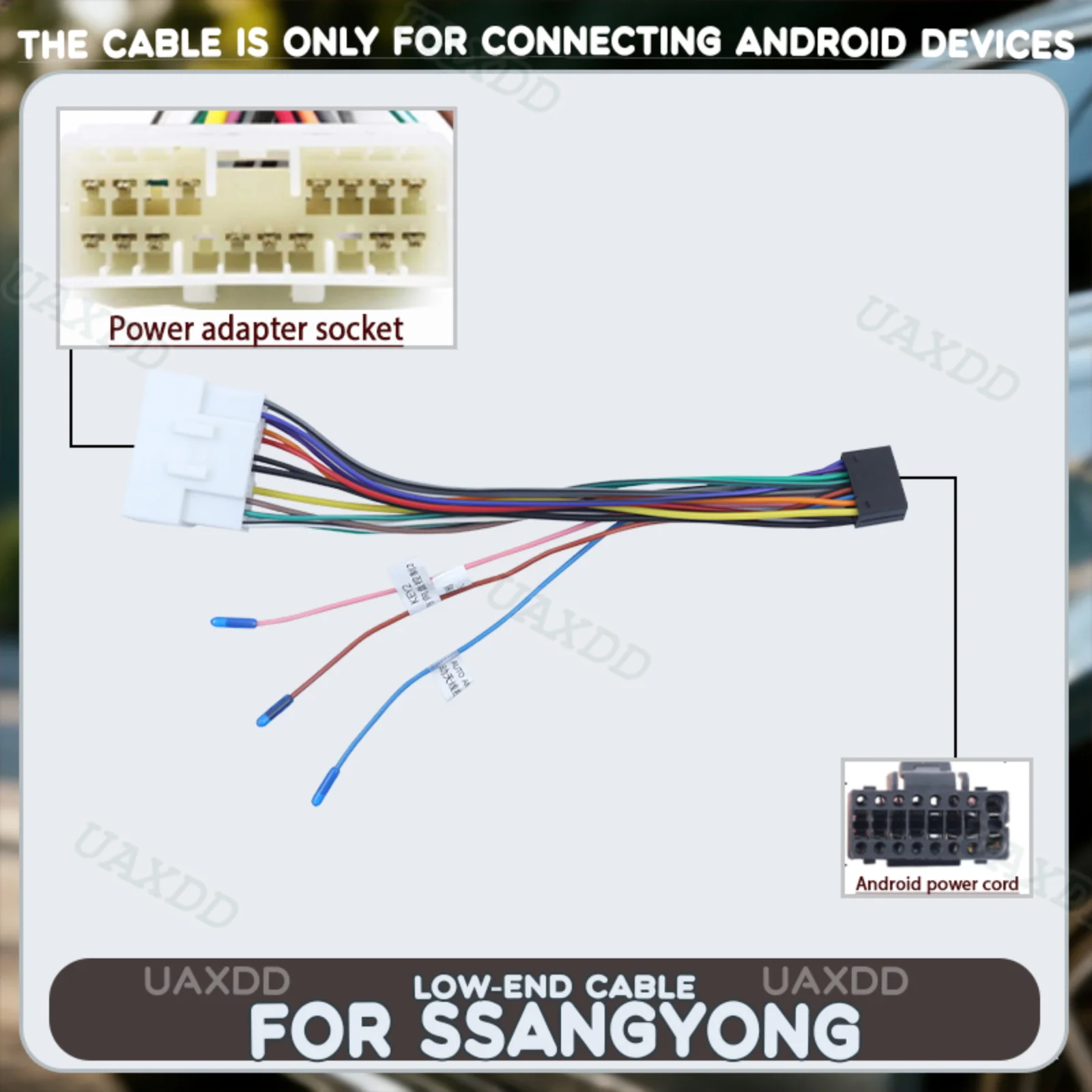 UAXDD Decoder Harness CD Lead Flex Current Line Cord Electric Automotive Accessories Car FOR SsangYong Tivolan Cable Canbus Wire