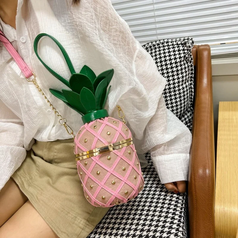 Designer Handbag Personalized Pineapple Bag Single Shoulder Chain Crossbody Bucket Bag Rivet Small Party Bolso Fiesta