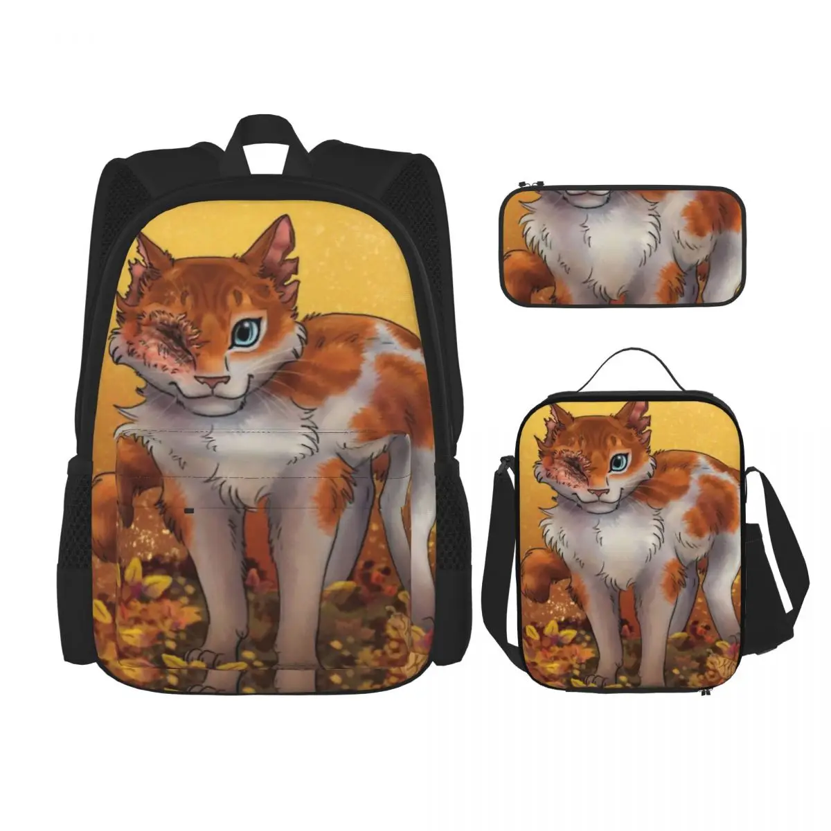 

Brightheart, Warrior Cats Thunderclan, Lostface, Cloudtail, Brightpaw Backpacks Lunch Bag Pen Bag Three-Piece Set