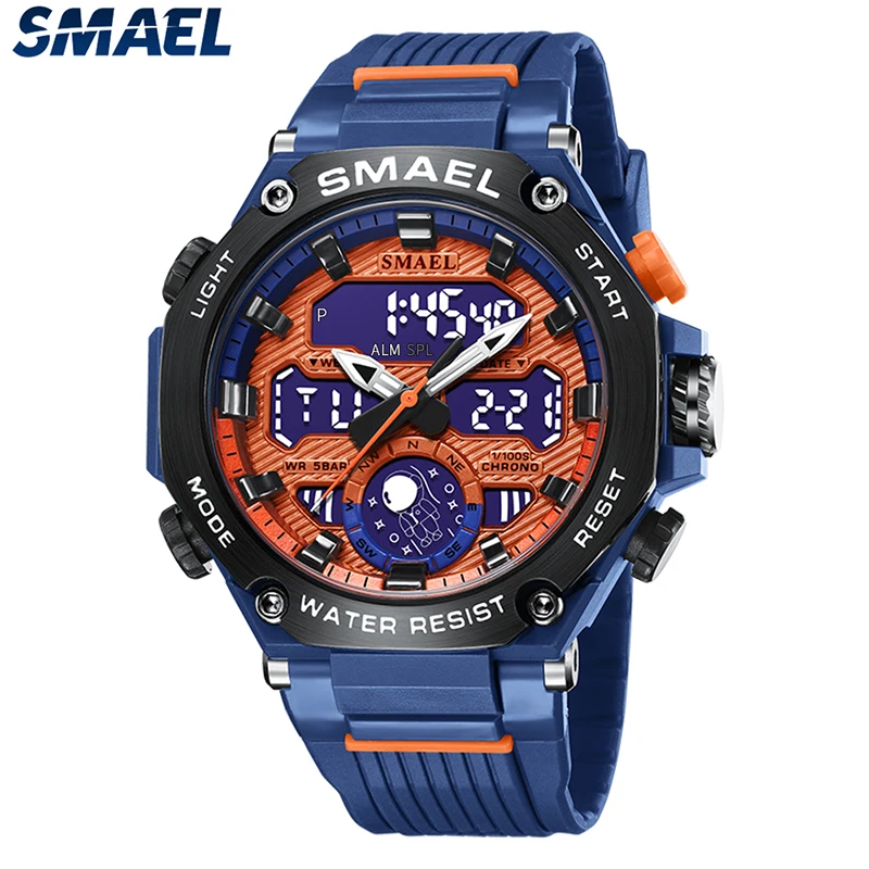 Sport Watch For Men SMAEL Male Clock 50M Waterproof Stopwatch Digital Quartz Wristwatches 8069 Military Army Mens Watches Time