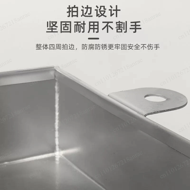 Air conditioning external machine tray with drain pipe stainless steel 1-1.5 P drip tank rectangular external machine tray