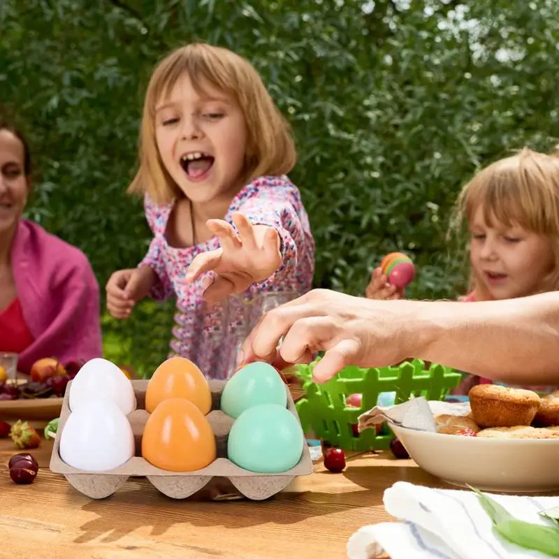 Simulação de Ovo Magnético De Madeira Para Crianças, Plástico, Brinquedo De Cozinha, Multifuncional, Educacional, Jogo De Cores, Montessori