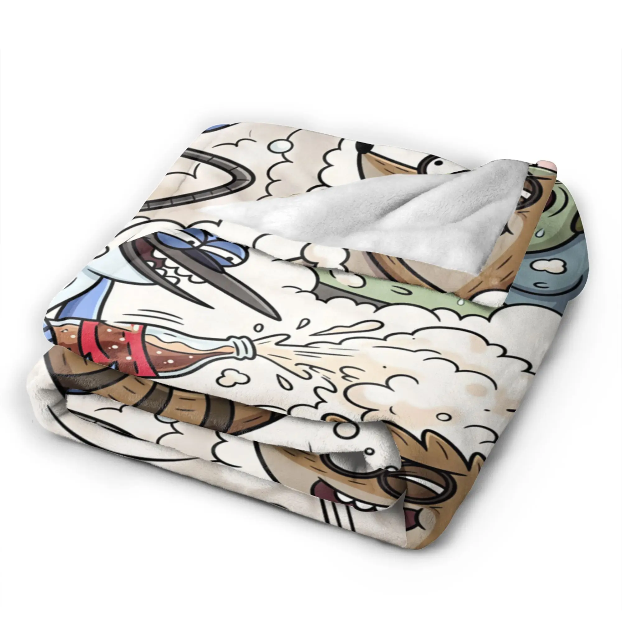 Mordecai And Rigby Regular Show Cartoon Character Blankets Decorative Flannel Throw Blanket For Outdoor Warm Quality Bedspread