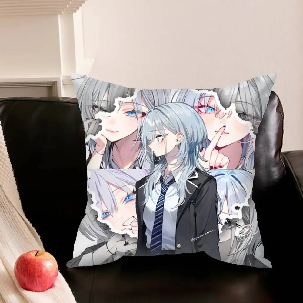Haimiya Senpai Wa Kowakute Kawaii  Pillowcase for Sofa Room Office Decor Printing Protector Cushion Cover Valentine gift Custom