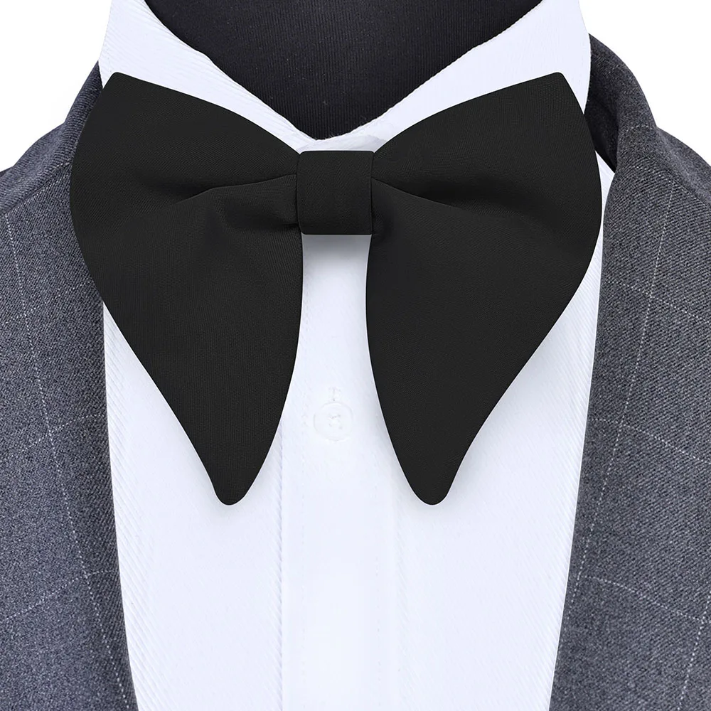 Ricnais New Fashion Solid Colorful Big Bowtie Black Red Green Bow Tie For Men Business Wedding Party Ties Gigt Accessories