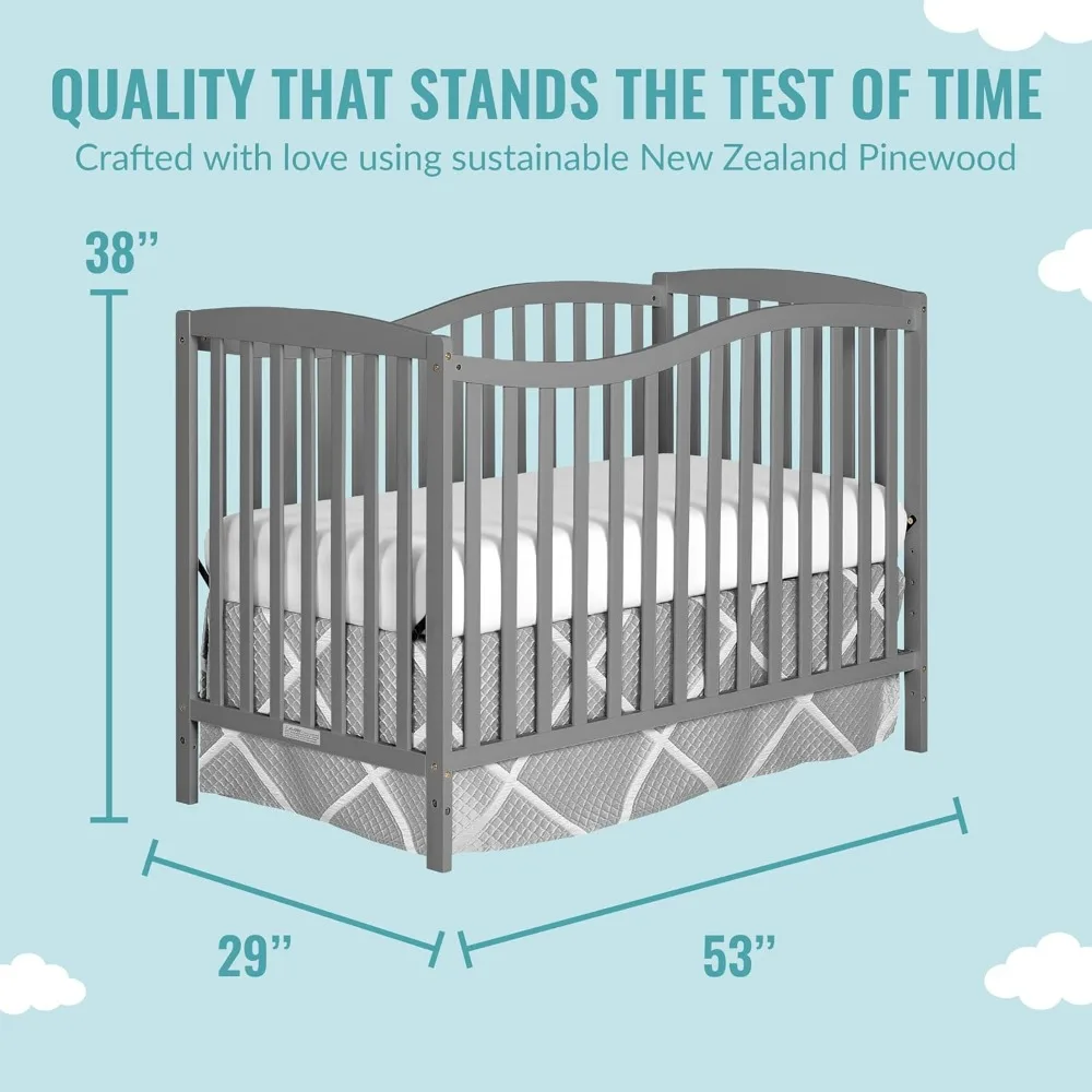 Chelsea 5-in-1 Convertible Crib, Steel Grey