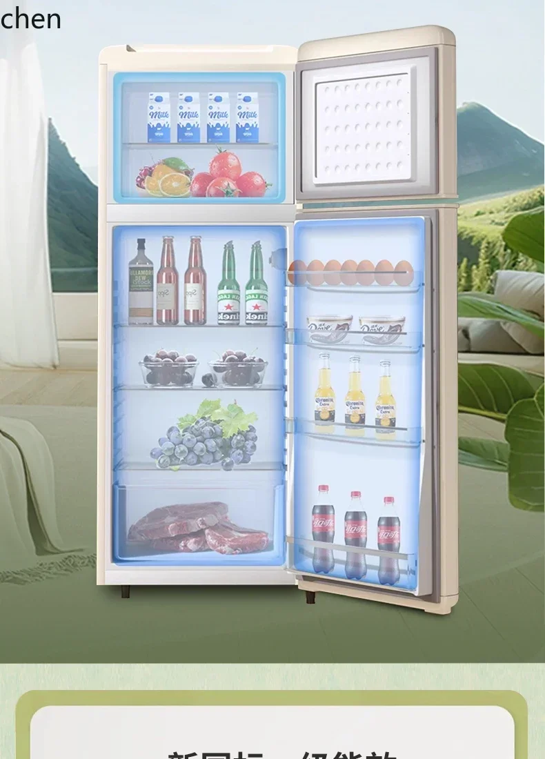 refrigerator household mini small refrigerator double door office energy saving power saving bass