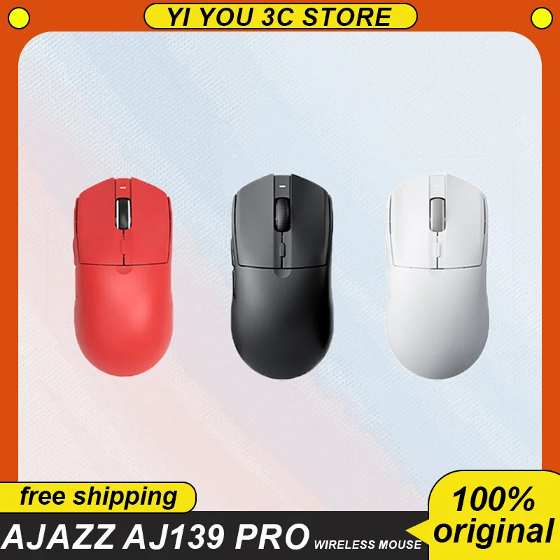 

AJAZZ AJ139 Pro Wireless Mouse Chipset 26000dpi Professional Gaming Mouse Free Feets PMW3395 PC Office Mouse