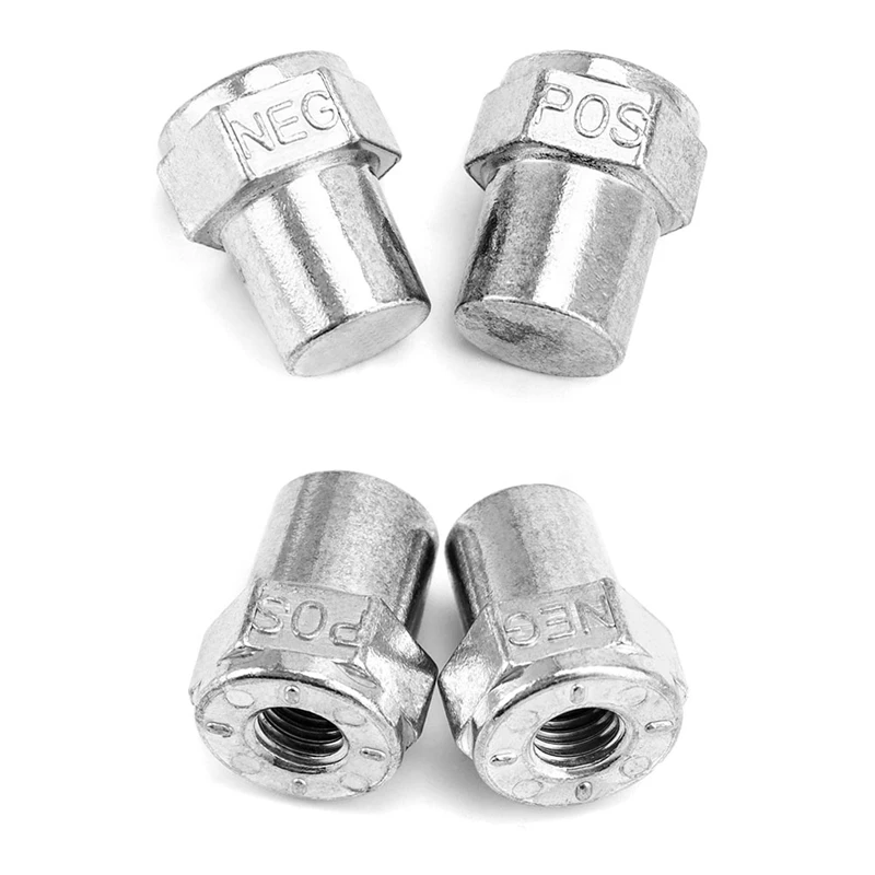 Car Positive Negative Battery Post Terminal, 2 Pair Zinc Alloy Battery Adapter, 3/8 Female Stud Adapter