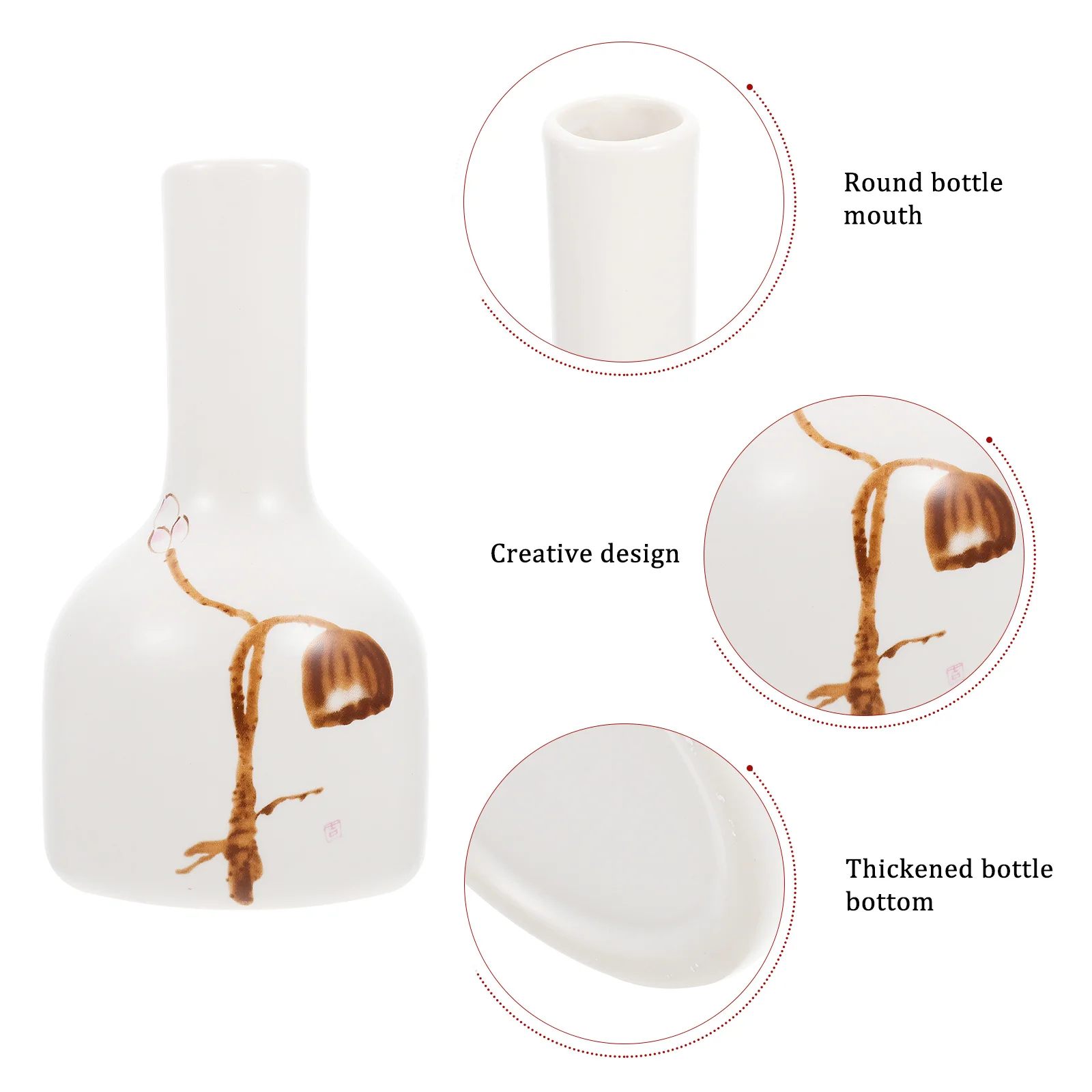 

Ceramic Decorative Mini Flower Vase Creative Floral Arrangement Vase for Home Office Desk Decor Ceramic Planter