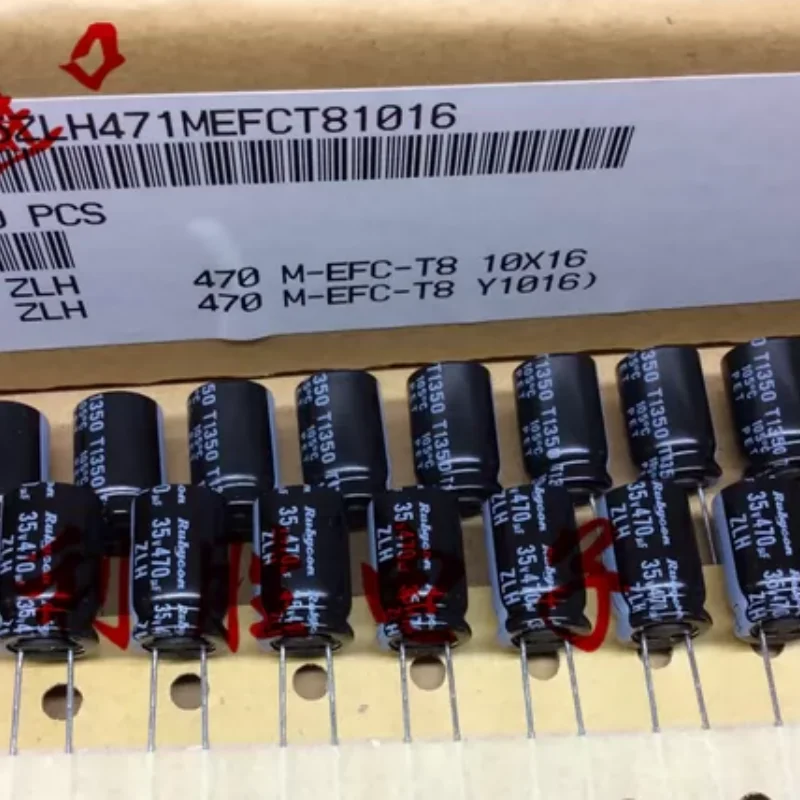 10PCS-100PCS 470UF 35V Japanese Ruby RUBYCON capacitor 35V470UF 10 * 16 ZLH high-frequency