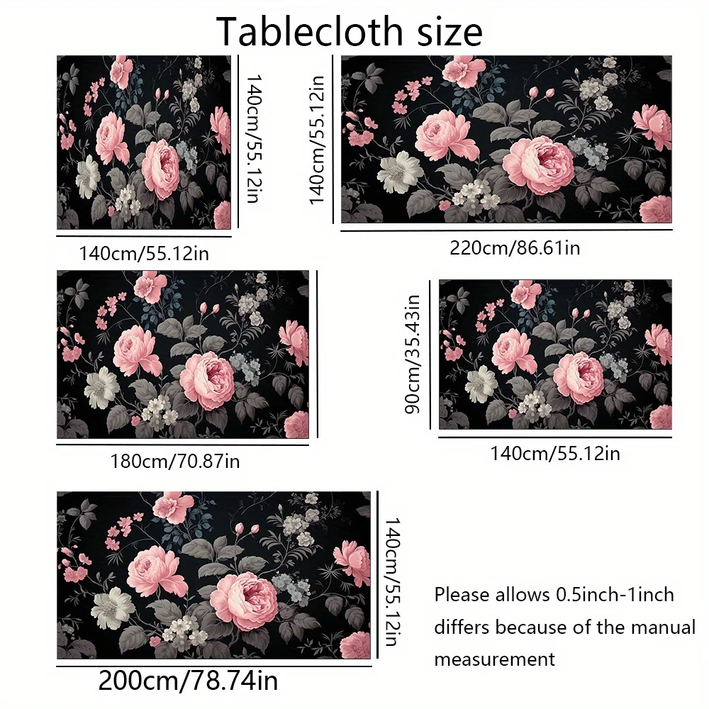 Elegant Waterproof Floral Tablecloth Runner for Dining Room Centerpiece Home Decor Table Cover