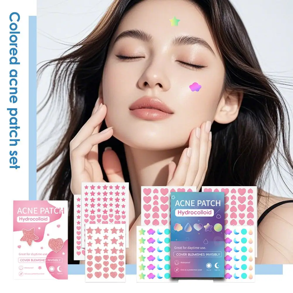 Colorful Star Pimple Patch Acne Colorful Invisible Acne Removal Skin Care Stickers Concealer Face Spot Beauty Makeup Tools