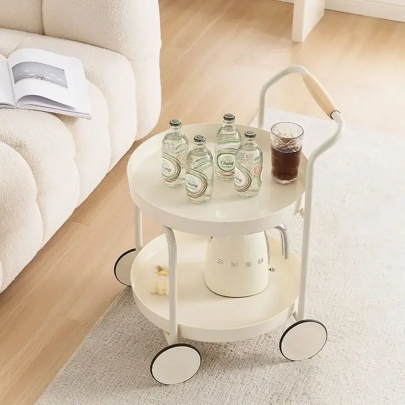 

Cream wind moving cart side sofa square corner living room simple apartment hair salon furniture coffee table modern storage