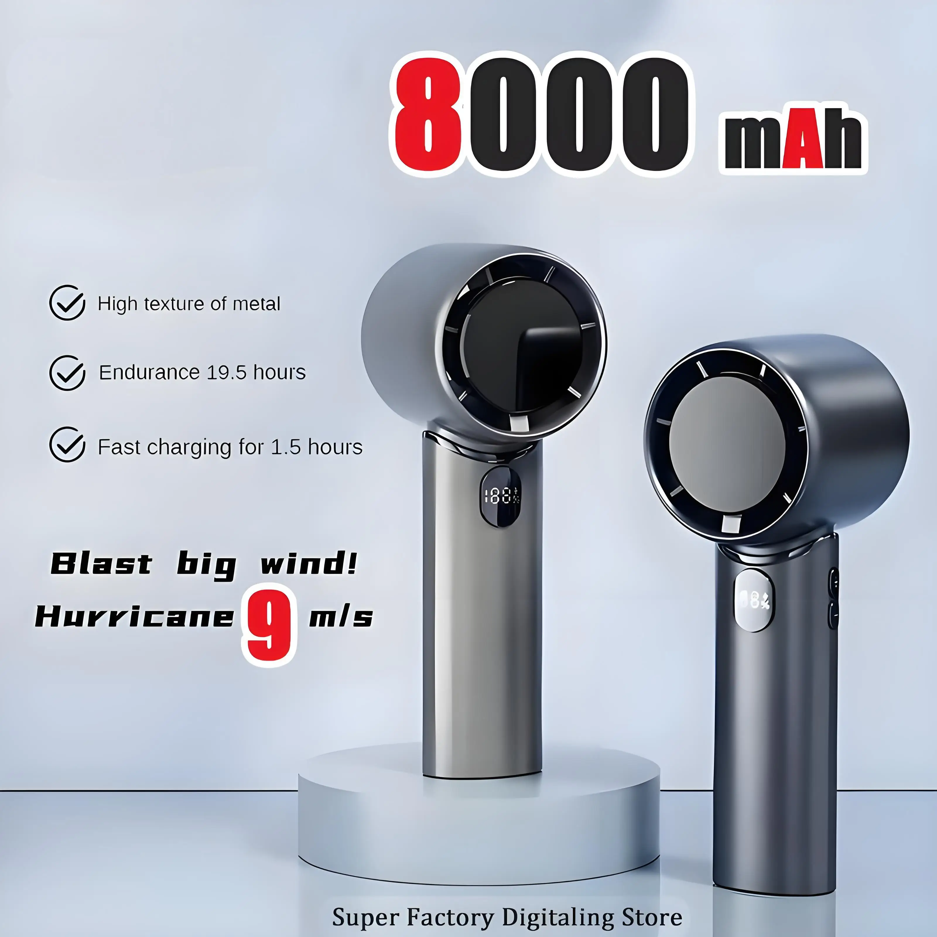 

Электрический вентилятор 8000 мАч, технология дисплея, беспроводной портативный вентилятор с циркуляцией воздуха, настольный диффузор с воздушным охлаждением, бесшумный вентилятор, хит продаж