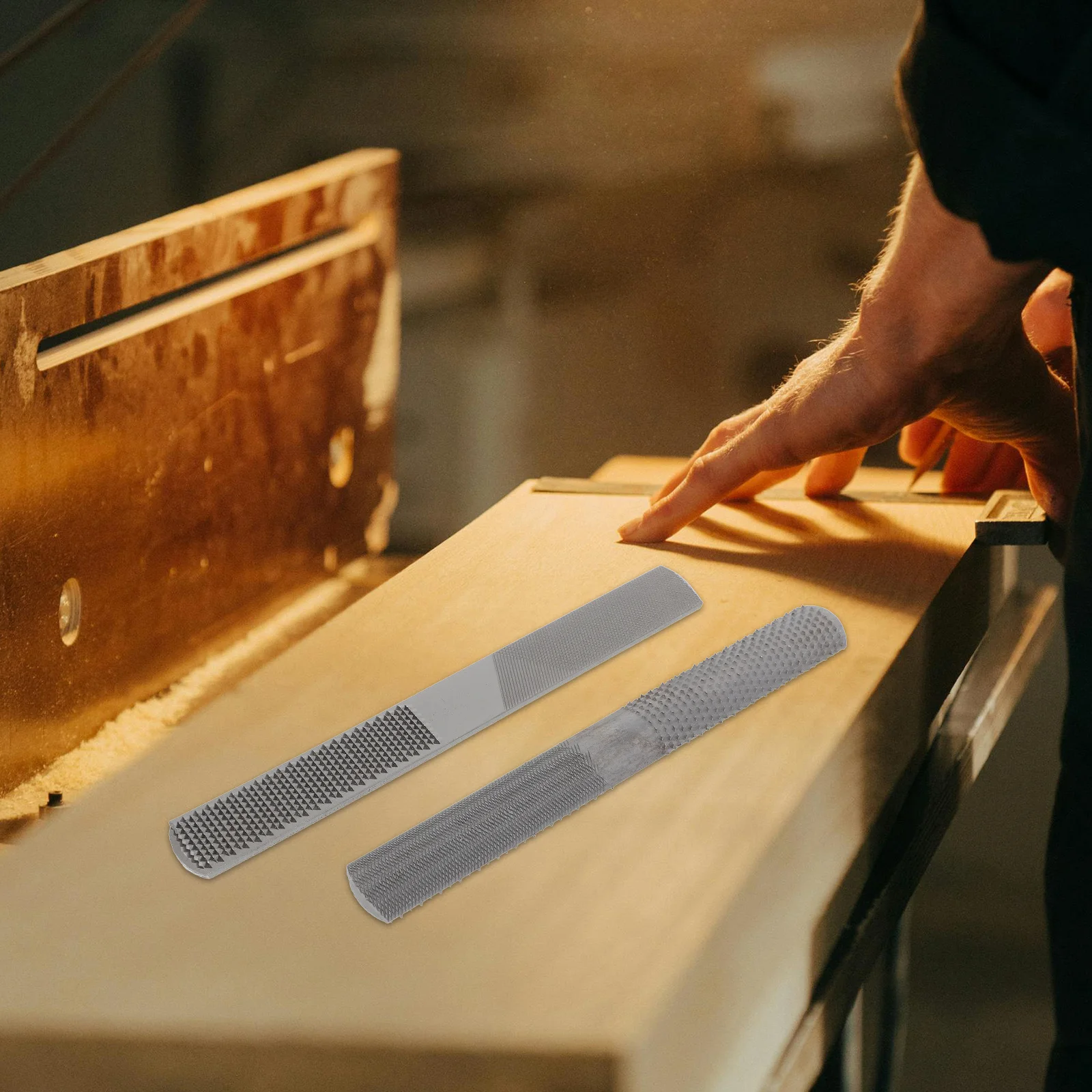 

2Pcs Wood Rasp Steel Woodworking Files Sharp Hand Files Rust Proof Durable Woodworking Hand Tools File Set Wood Rasp