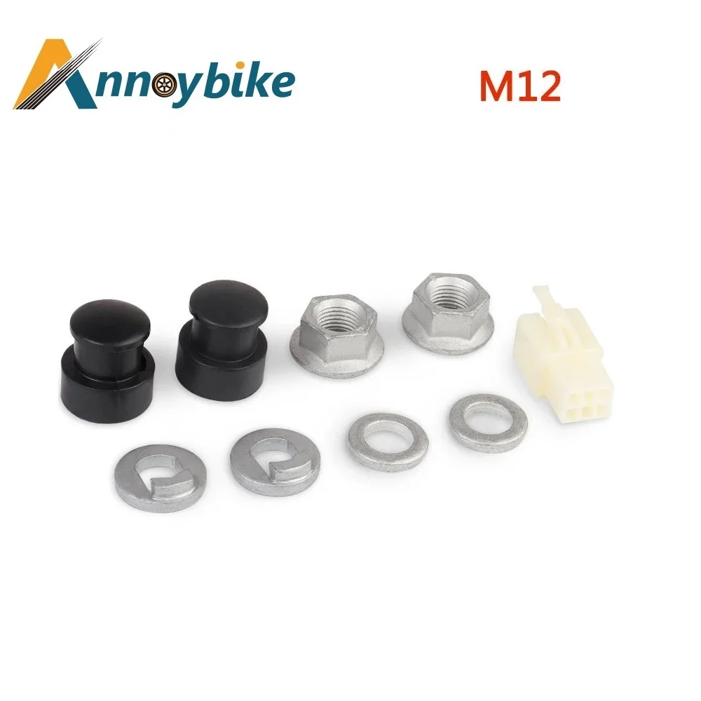 1 Set M12 M14 Electric Bicycle Motor Screw Caps Washer Spacer Nut Cover E-bike Axle Scooter Hub Motor Lock Accessories