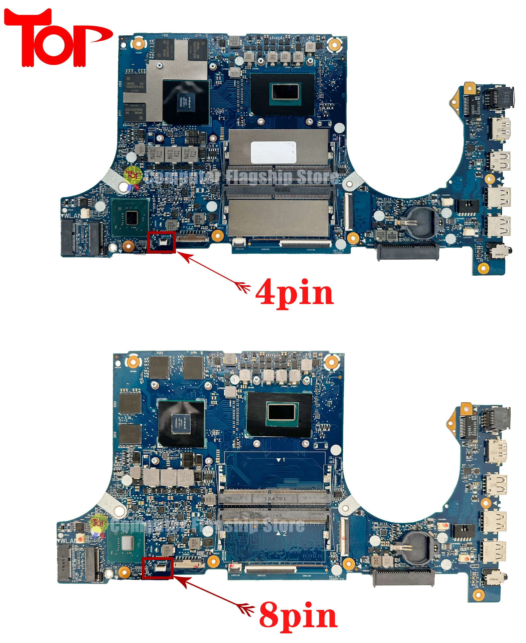 Imagem -03 - Placa-mãe do Portátil para Asus Fx505gd Fx505g Fx505ge Fx705ge Mw505g Px505g Fx86f i5 i7 8o Gen Gtx1050ti Gtx1050