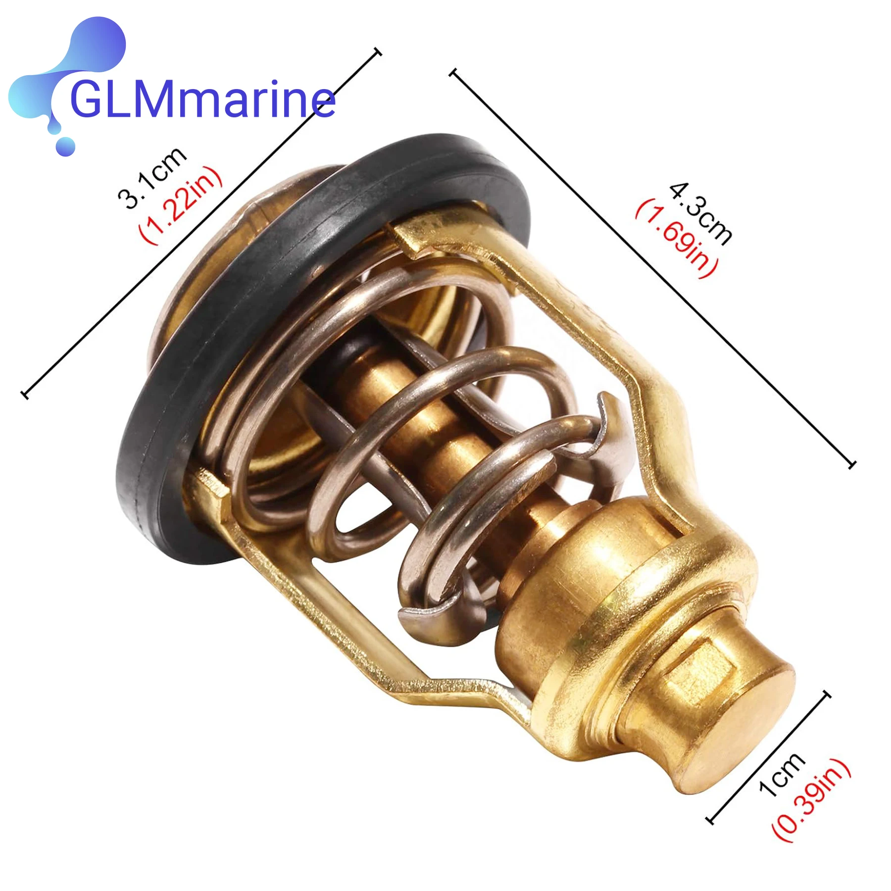 60°C Thermostat Kit 67F-12411 for Yamaha Suzuki 4 Stroke 75-250 HP Outboard Motor 6CB-12411 17670-90J00 17670-90J01 18-3632 image 2