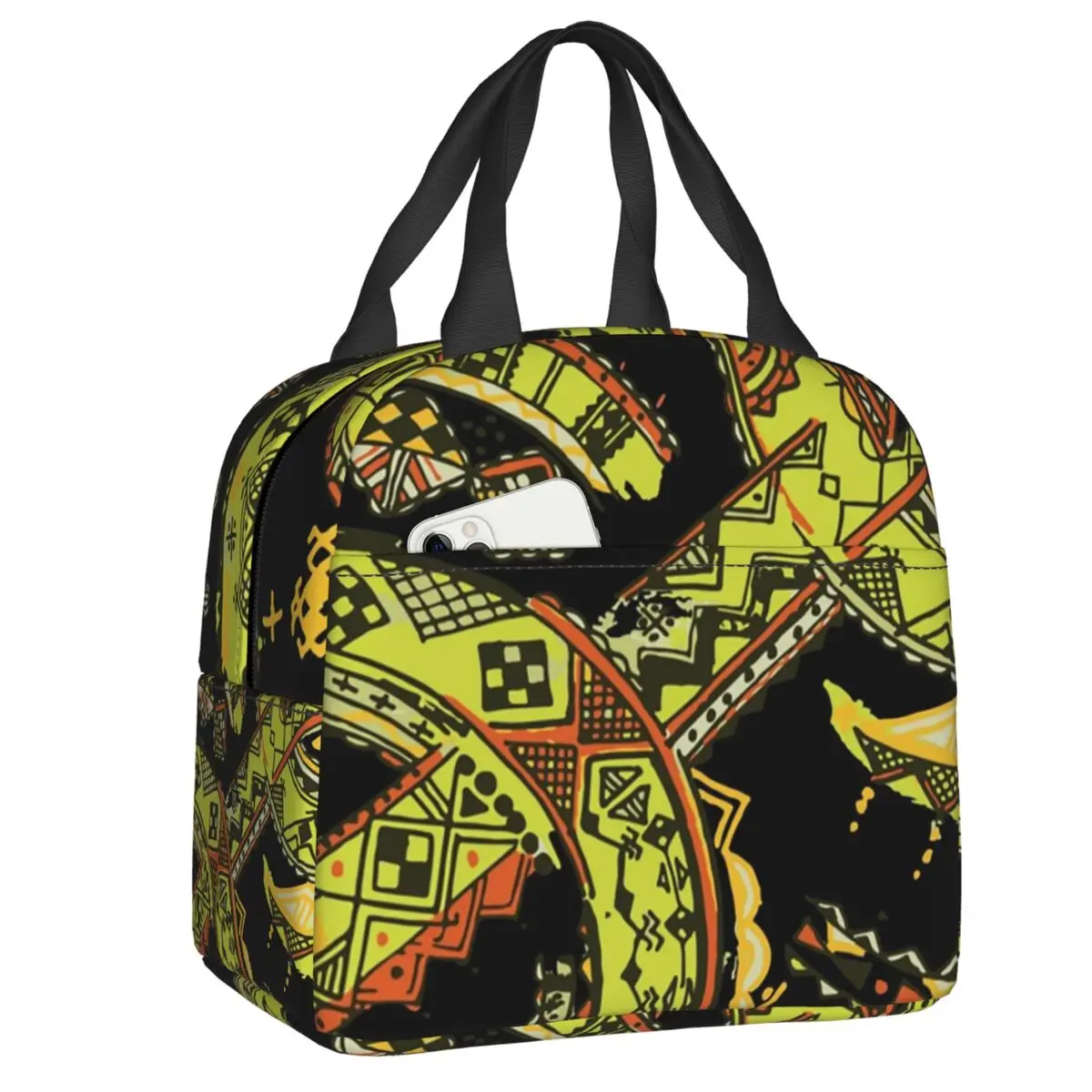 

Термосумка для обедов с амазигскими берберскими узорами на заказ, для женщин и детей, школьная, с изоляцией