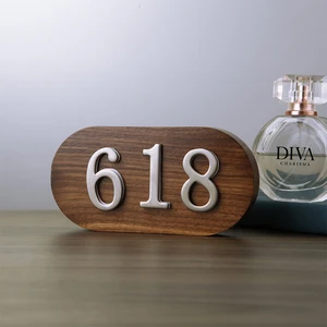Số cửa bằng thép không gỉ với sự kết dính hỗ trợ 5*3cm Nhà số của cửa căn hộ đến thẻ bên ngoài của ngôi nhà của khách sạn 12 Số cửa bán hàng chính - №12