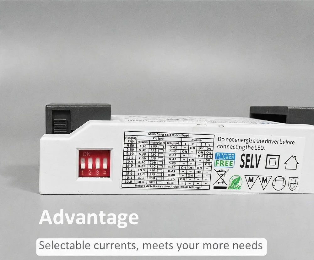 DALI‑2 DT6 LED Driver 240V 40W pushDIM 1‑100% Soft Dimming External DIP‑Switch Screw‑Free Cover Indoor Lighting Transformer