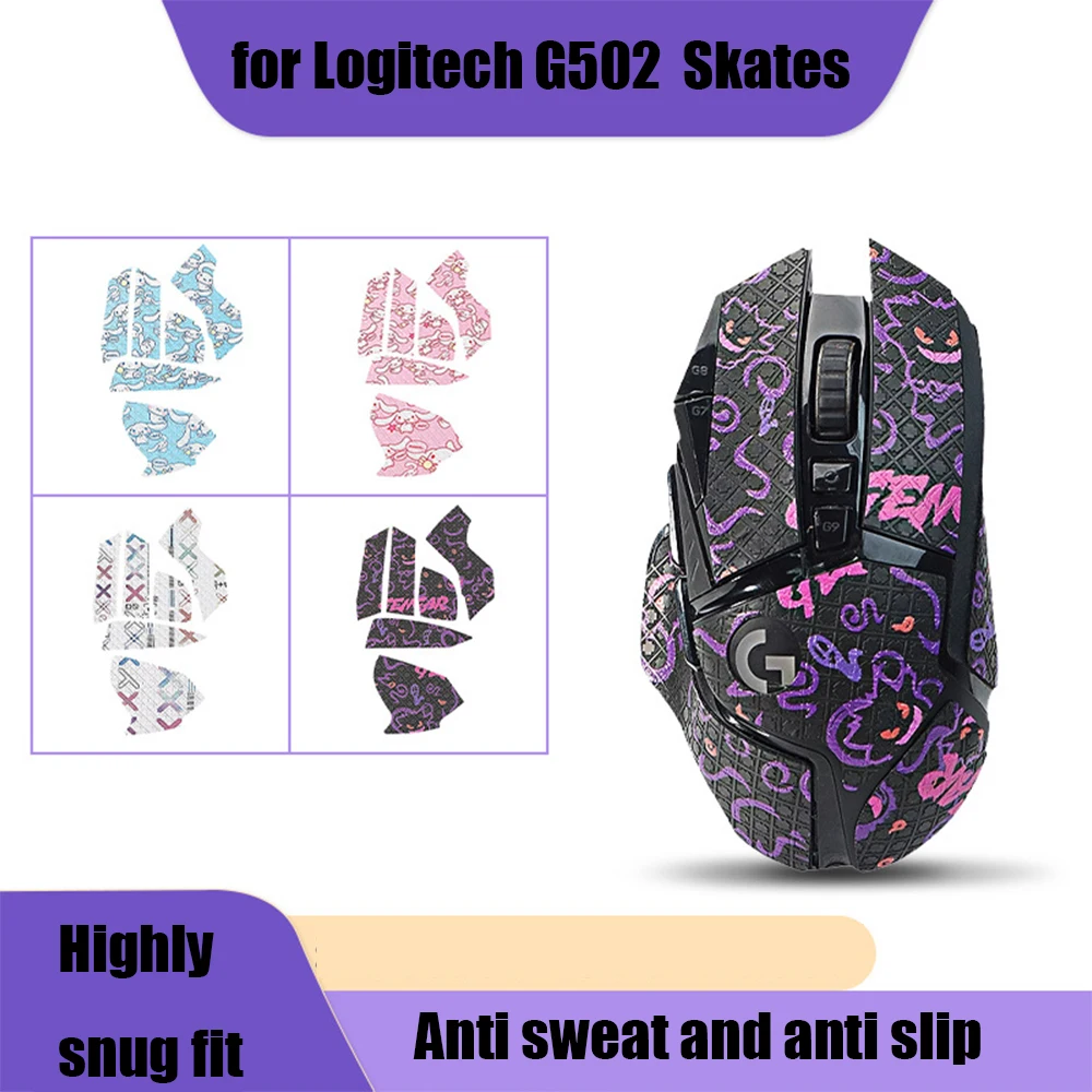 Para Logitech G502 hero Mouse Grip Tape Skate pegatina hecha a mano profesional antideslizante piel de lagarto chupar almohadilla para el sudor patines