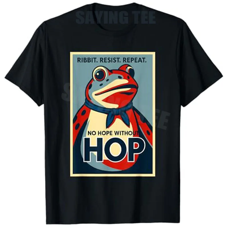Lustiges Portland Frog Hop Protest Resist Frog No Kings Toad T-Shirt Ribbit Resist Repeat No Hope Without Hop Frogs Against Fascism – Detail 4
