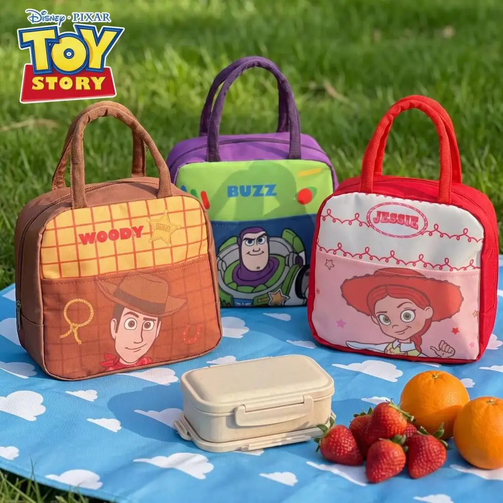 Cartoon Buzz Lightyear Woody Insulated Lunch Bag Waterproof Tote Handbag for Kids Student Office Worker Picnic Food Storage Bag