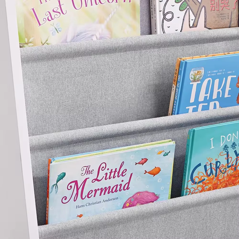 4 Tier Modern Wooden Kids Bookshelf Set 4 Shelves Storage for Bedroom Toy & Book Organizer