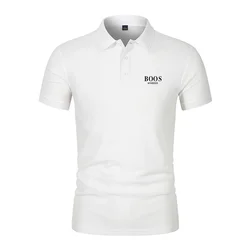 2024 polo da uomo a maniche corte, t-shirt traspirante, asciugatura rapida, business casual, moda estiva, t-shirt da uomo nuovo stile