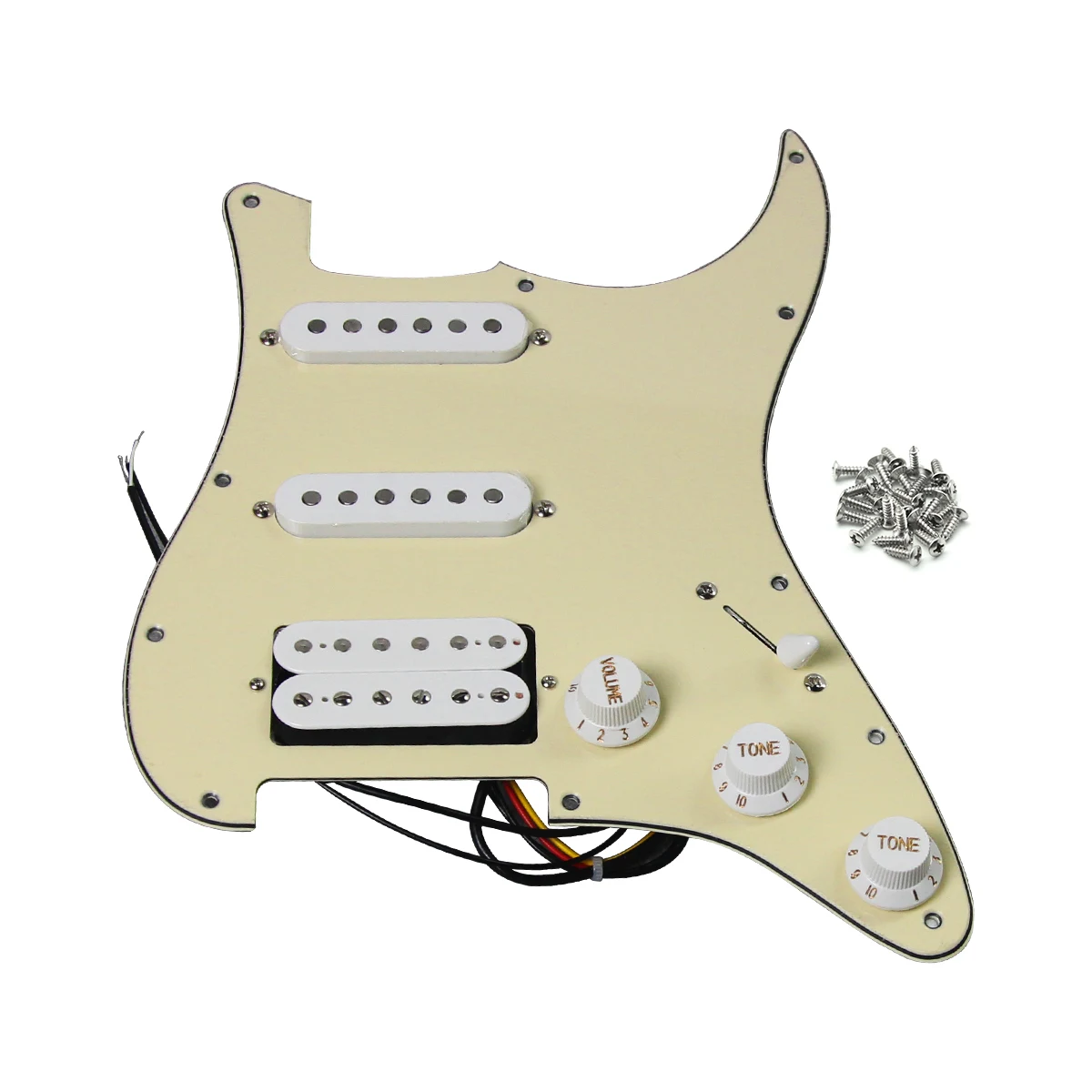 FLEOR Prewired Guitar Pickguard SSH Alnico 5 Pickup for ST Electric Guitar